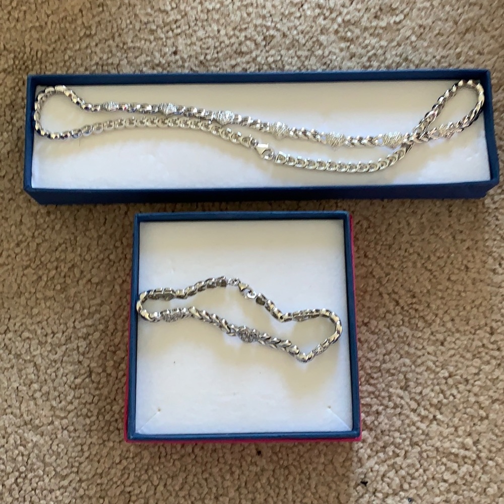 Matching Heart Bracelet and Necklace